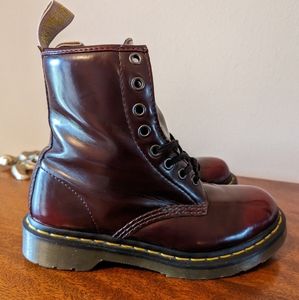 Dr. Martens Vegan 1460 leather cherry red boots